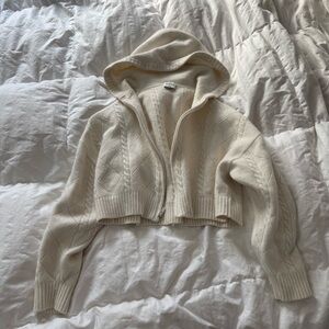Aritzia Sunday Best Cream Cable Knit Cardigan